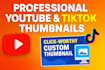design eye catching youtube and tiktok thumbnails