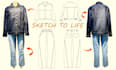 design ladies denim tech packs and technical flat sketches