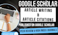 write and publish backdated article in google scholar indexed increase citations