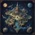 draw a fantasy map illustration