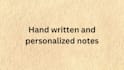 handwritten and personalized notes