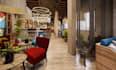 3d restaurant interior, 3d cafe design, luxury bar, kitchen layout, kiosk render