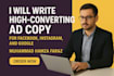 write scroll stopping ad copy for facebook, instagram and google ads