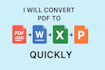 convert PDF to word, excel, powerpoint and vice versa quickly