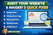 audit your website and suggest 5 quick fixes