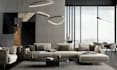 design kitchen, living room and bathroom interior model and 3d rendering
