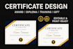 design custom certificate award, diploma, training, gift