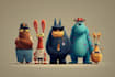 create animals cartoon illustration