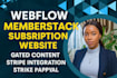 build webflow memberstack membership website subscription website gated content