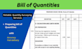 prepare detailed boq, estimation and cost analysis in autocad and excel