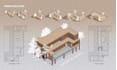 architectural axonometric diagram, concept collage or poster