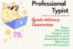 do typing work, and retype, revision