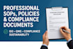 write iso compliant sops, documents and policies