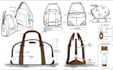 design backpack tech pack, bag tech pack, duffle bag, tote bag, luggages, purse