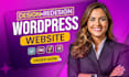 design redesign wordpress website, website development as full stack developer