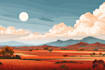 draw a flat vector landscape illustration