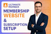 setup ultimate member membership website, subscription website, memberpress