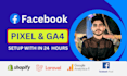 setup pixel, capi, ga4, and advanced ecommerce event tracking