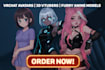 design a fursona vroid 3d character model and vsee face anime rig nsfw