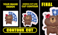 make cut contour outline around your design like stickers, wraps, decals