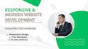 develop a custom responsive landing page with HTML, CSS, and js