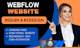 design, redesign, migrate webflow website development as full stack developer