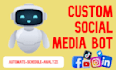 generate social media bot, web automation using python