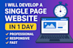 develop a modern single page website in 1 day