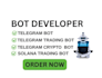 develop a custom telegram crypto bot, trading bot, arbitrage bot, solana