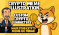 draw funny crypto memes in cartoon style