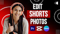edit shorts photos on capcut premier pro and add caption