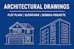architectural drawings plot plan elevations, sections and site layout ga project