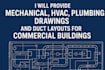mechanical, hvac, plumbing drawings, and duct layouts for commercial buildings
