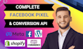 setup facebook pixel shopify,tiktok pixel, API,GTM,ga4,cro, google ads tracking