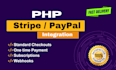 integrate stripe and paypal gateway into your PHP website