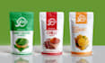 design creative food, snacks, chips, protein bar pouch and packaging label