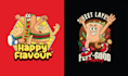 make unique cartoon burger delicious food logo
