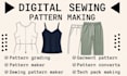 make digital clothing sewing patterns, pattern grading for any dress garments
