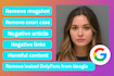 remove mugshot court cases harmful content bad article negative links by dmca
