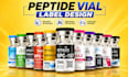 design peptide label, vial label, product label, and 3d mockup