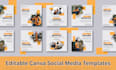 design editable canva templates for instagram and facebook posts, ads