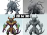 convert 2d to 3d model, image to custom 3d model, fix stl file 3d printing