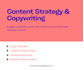 create web content strategy and copywriting