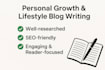 write personal growth and lifestyle blog articles