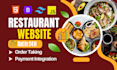 modern restaurant website for business HTML, tailwind CSS js