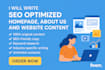 write SEO optimized homepage, about us, and website content
