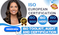 create iso 9001, 14001, 45001 certification, audit and documentation