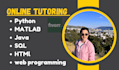 tutor python matlab java HTML PHP sql and web programming