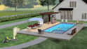 design landscape, house backyard and swimming pool