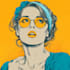 draw illustration in potrait retro and pop art style